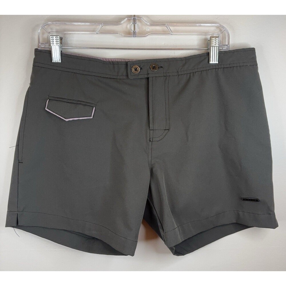 PARKE & RONEN Gray Swim Trunks Men's 32 Mesh Lined Pockets Beach Pool Summer